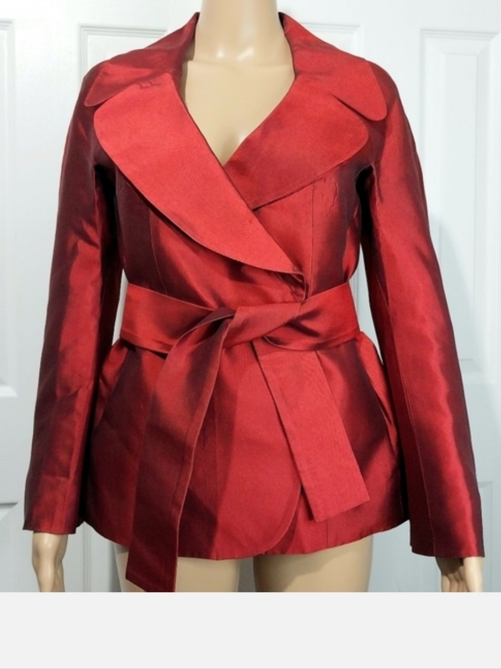 Dolce & Gabbana‎ 1996 Runway Red Silk Jacket, Size 40